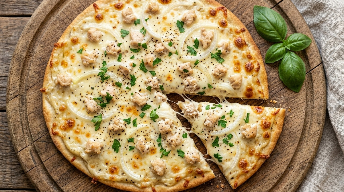 Homemade Chicken Alfredo Pizza